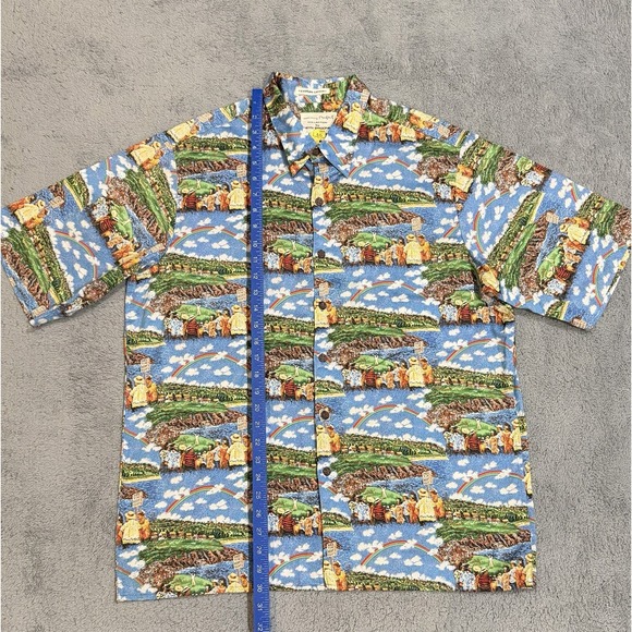 VTG 90s Reyn Spooner Guy Buffet Hawaiian Shirt Men's L Golf Landscape Rainbow - Picture 3 of 8
